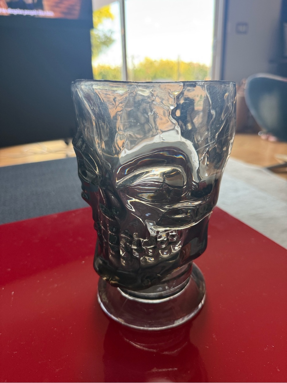 Smoked Glass Skull Pitcher-Halloween